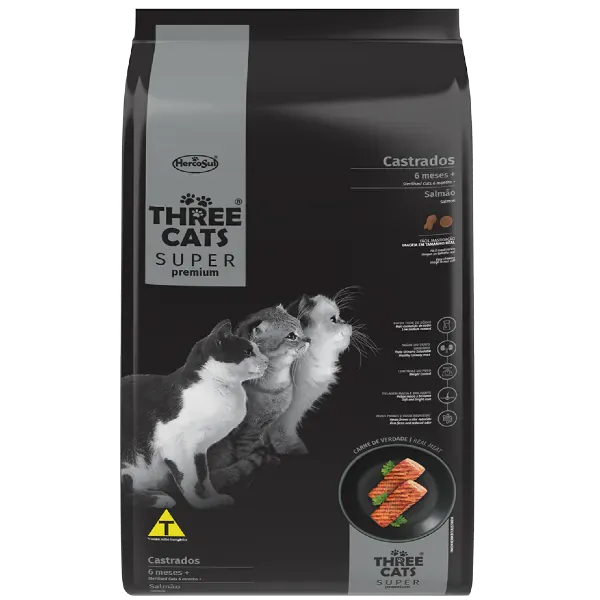 Three Cats Super Premium Gatos Castrados  3kg 