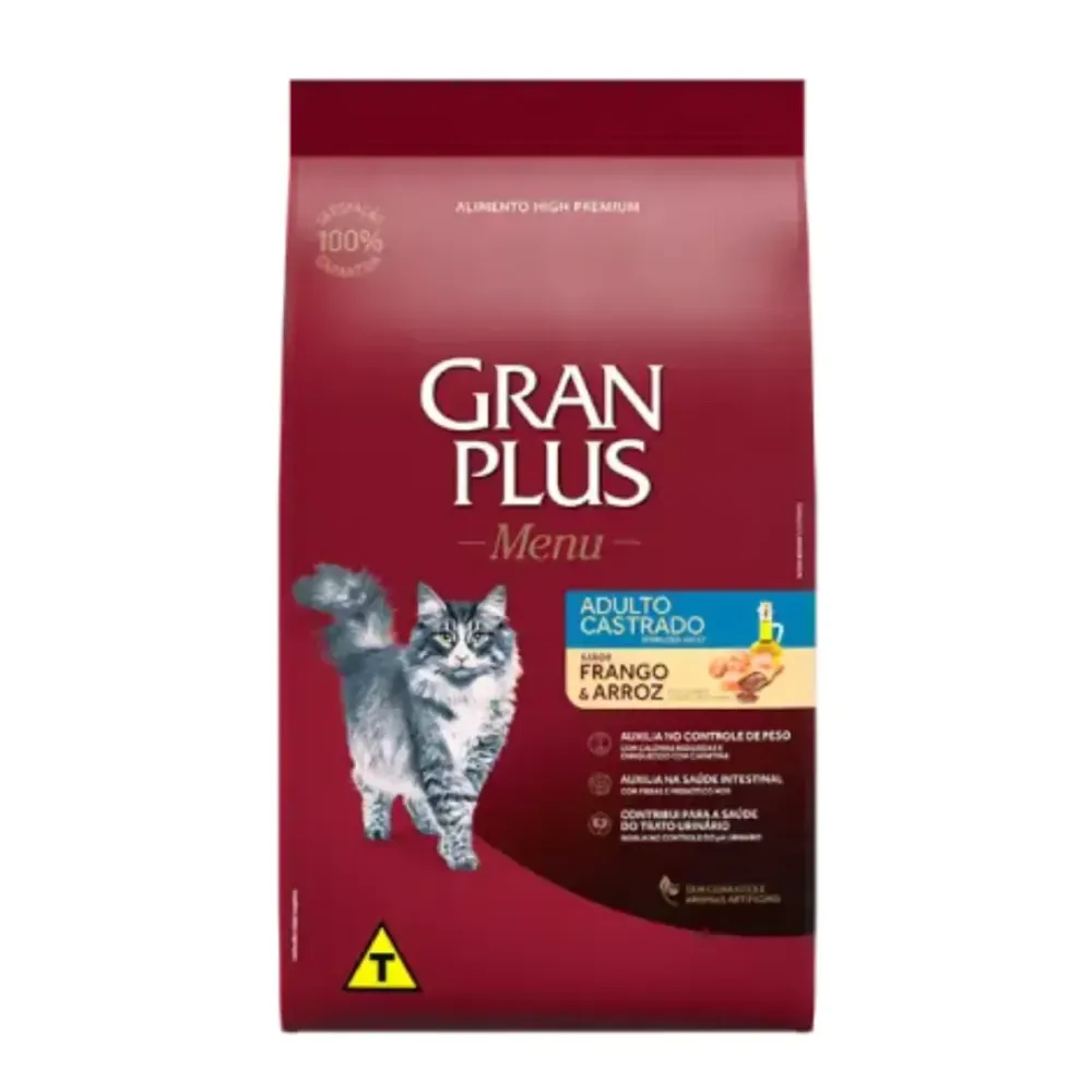 Gran Plus Menu Gato Castrado Pollo y Arroz 10+1,1KG