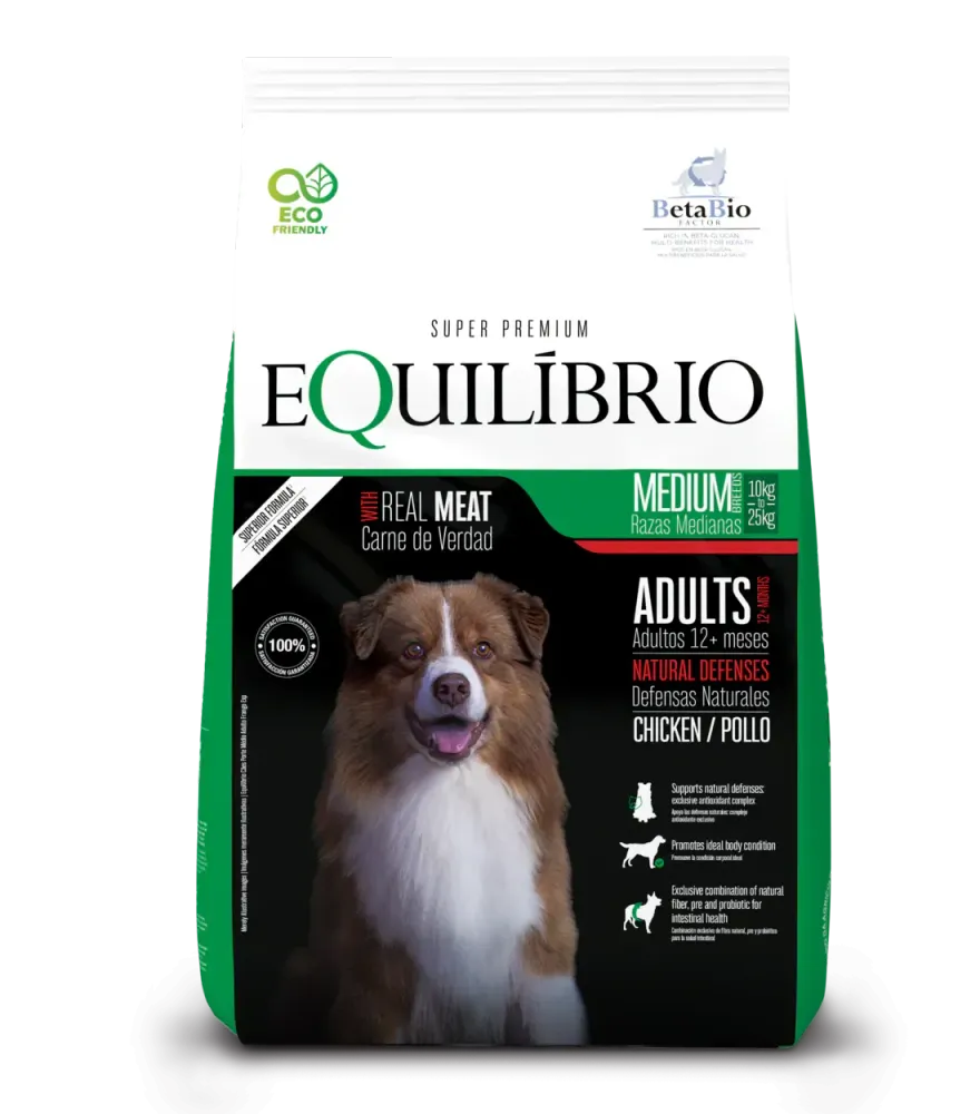 Equilibrio Adulto Razas Medianas Pollo 15+3kg