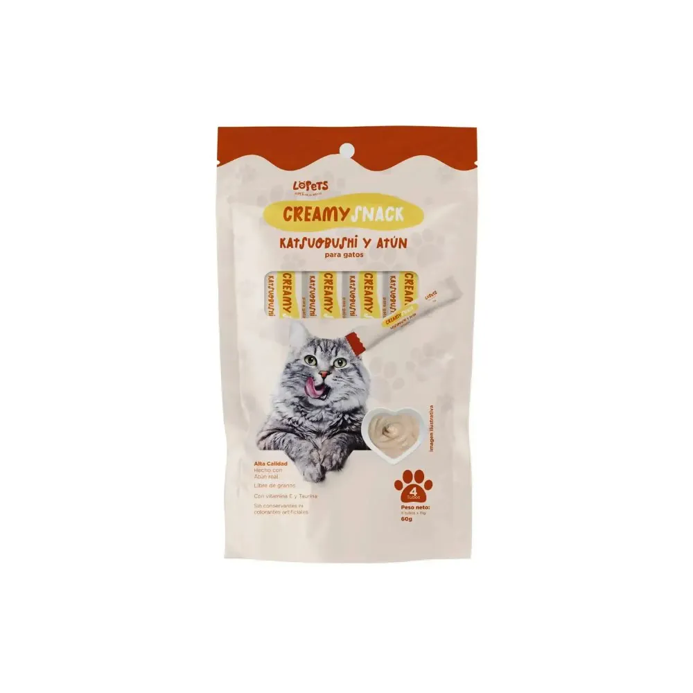 Lopets Snacks Gato Sabor Ketsoubushi y Atún - 4 unidades