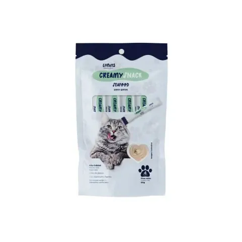 Lopets Snacks Gato Sabor Mariscos - 4 unidades