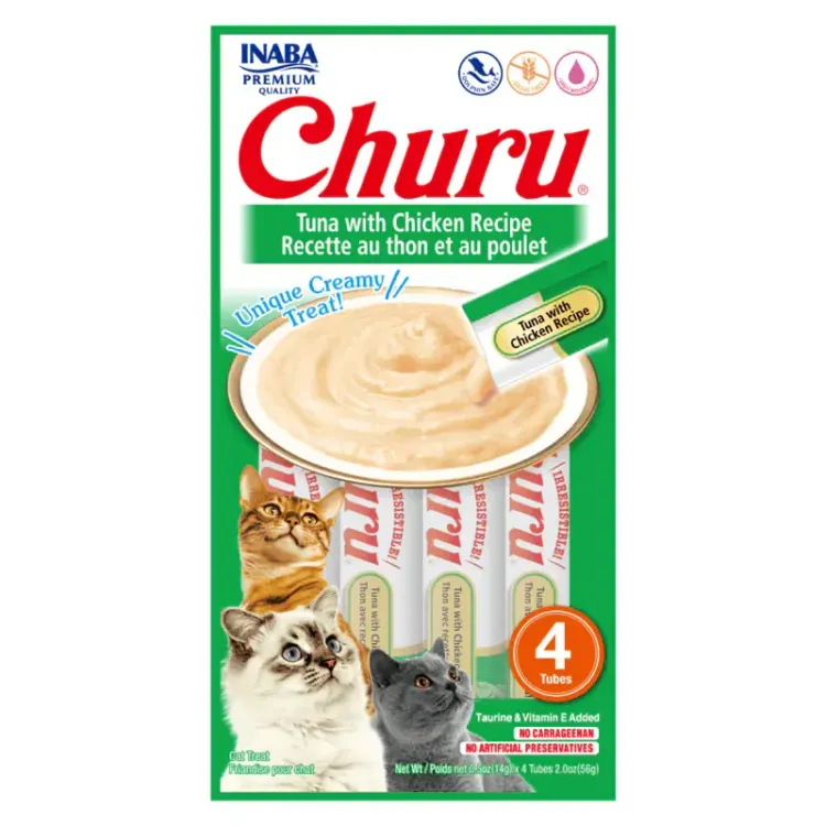Churu Snacks Gato Atún/Pollo - 4 tubos  